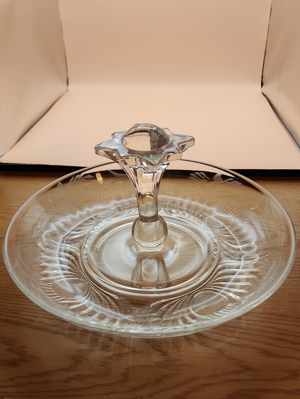 Vintage Paden City "Spire" Pattern 1930s Handled Sandwich Serving Or Tidbit Tray